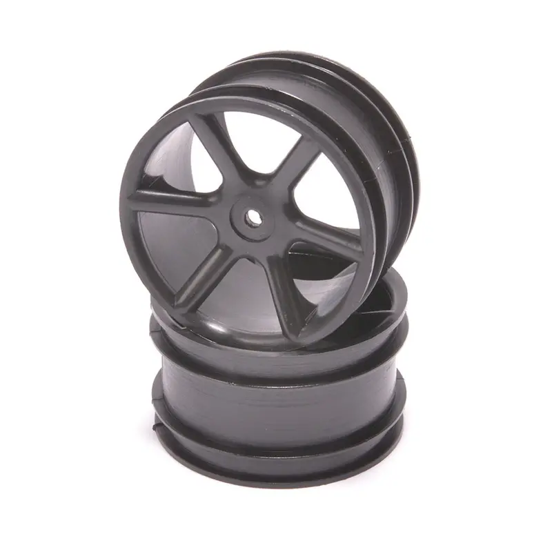 Core Rc Cr888 Jc 6 Spoke 2.2 Rear Black Wheel Cat/Coug 2K Pair 1