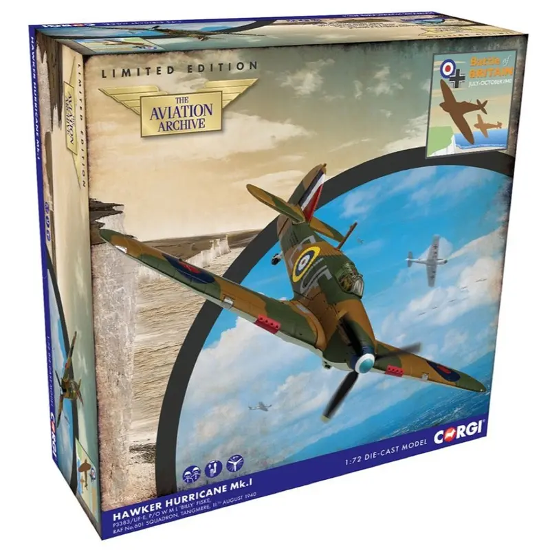 Corgi Aa27609 1/72 Hawker Hurricane Mk.I P/O Billy Fiske Battle Of Britain 1