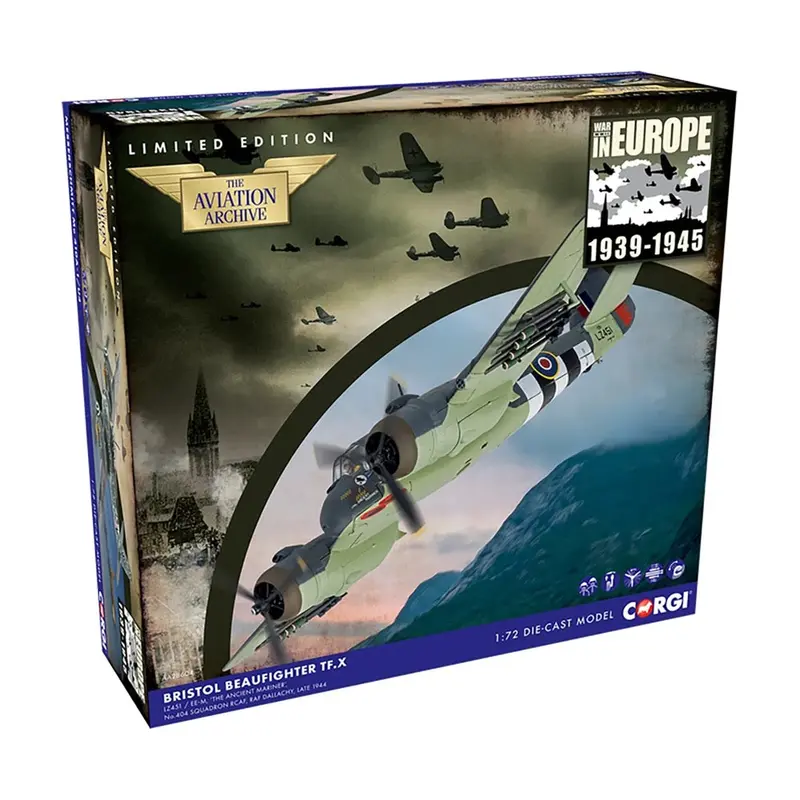 Corgi Aa28604 1/72 Bristol Beaufighter Tf.X, Lz451 / Ee-M, 'The Ancient Mariner', Sqn/L Christison, 404Sqn Rcaf,October 1944 1