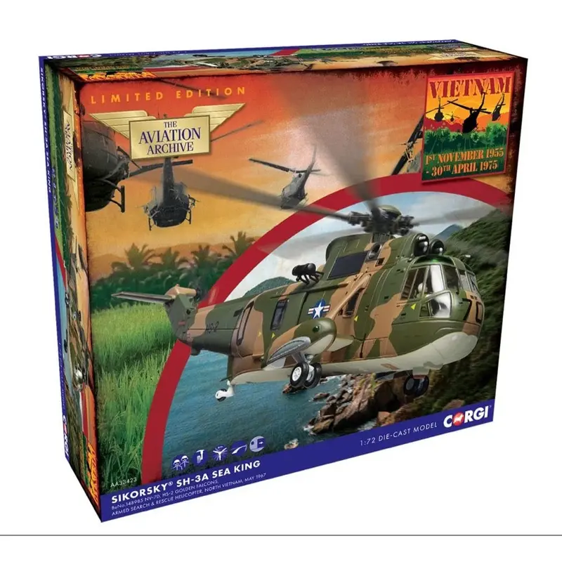 Corgi Aa33423 1/72 Sikorsky Sh-3A Sea King - Hs-2 Golden Falcons - Uss Hornet 1