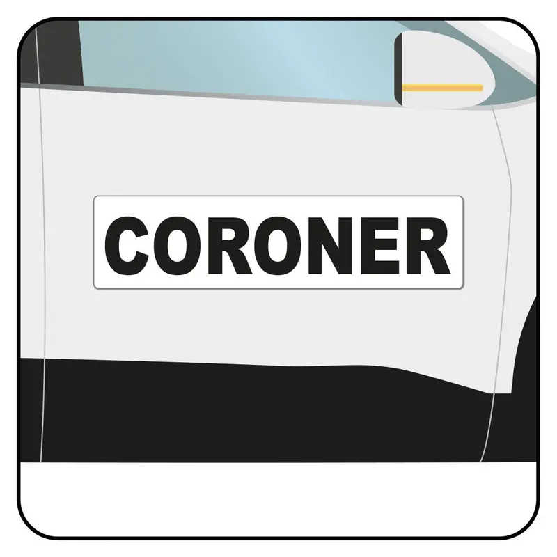Coroner Vehicle Magnet Or Decal + Reflective Options | 24"X6" 1
