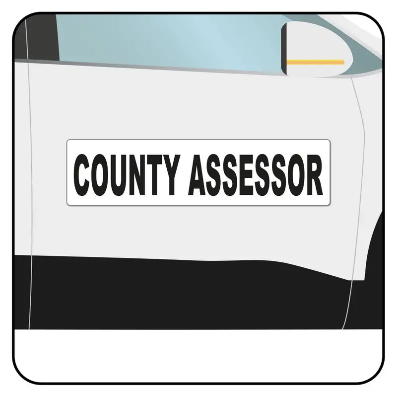County Assessor Vehicle Magnet Or Decal + Reflective Options | 24"X6" 1