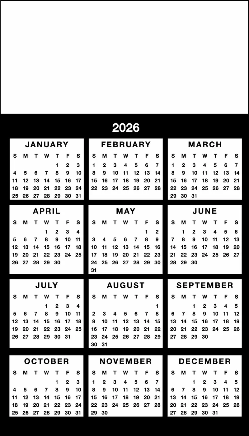 Custom Calendar Magnet - 4"X7" 4