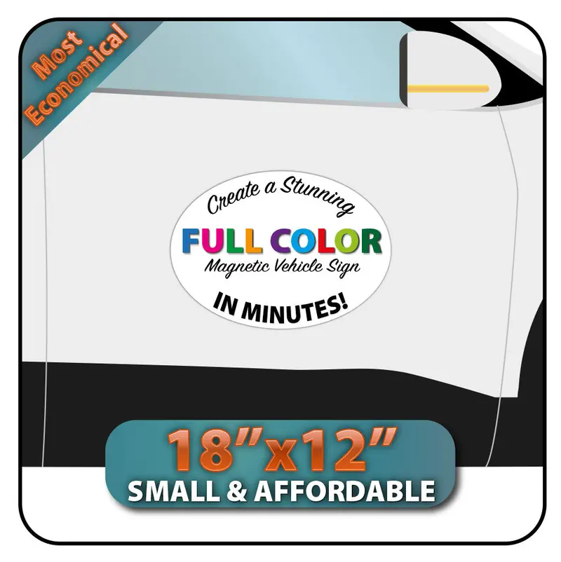Custom Oval Shaped Magnetic Sign (18X12") 1