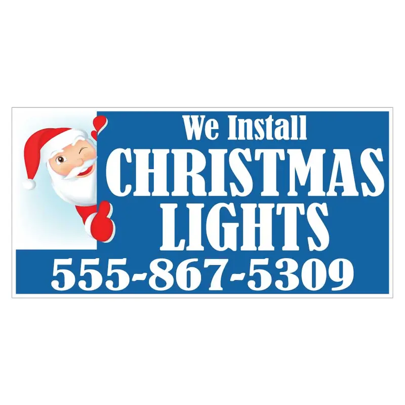 Custom Santa “We Install Christmas Lights” Magnetic Vehicle Sign – Personalized With Your Phone Number 5 1