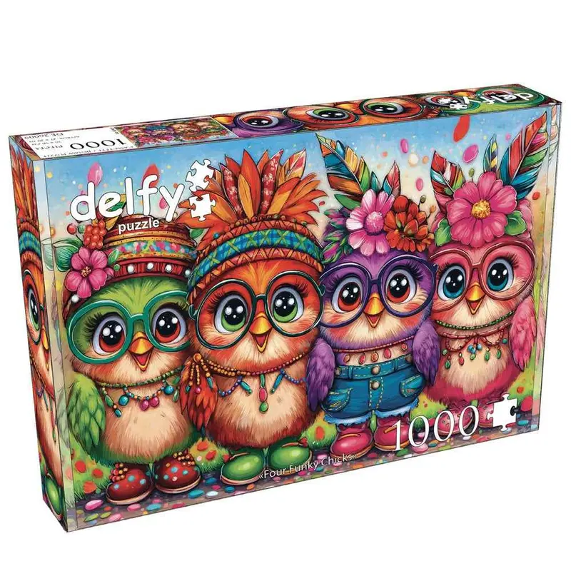 Delfy 26009 Four Funky Chicks 1000Pc Jigsaw Puzzle 1