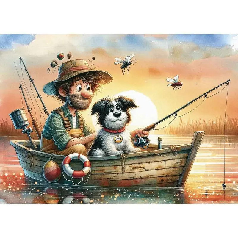 Delfy 26021 Sunset Fishing Friends 1000Pc Jigsaw Puzzle 2