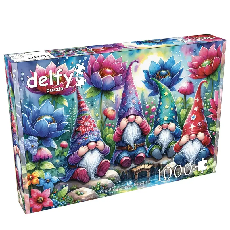 Delfy Gnomes Among Flowers 1000Pc Jigsaw Puzzle 1
