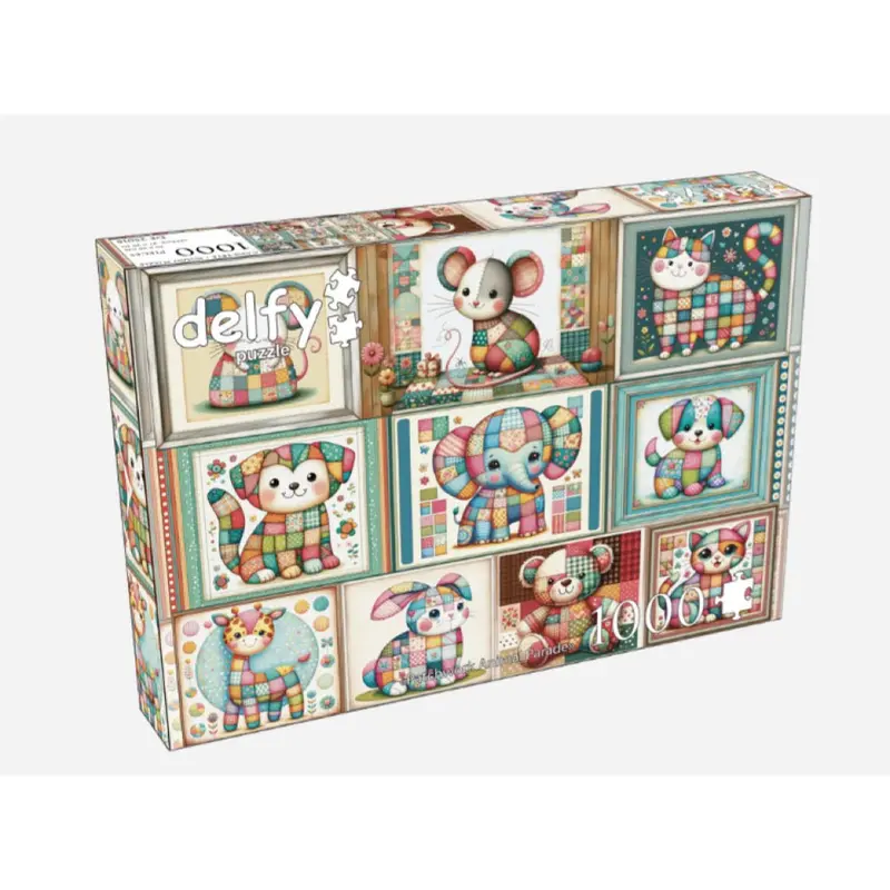 Delfy Patchwork Animal Parade 1000Pc Jigsaw Puzzle 1