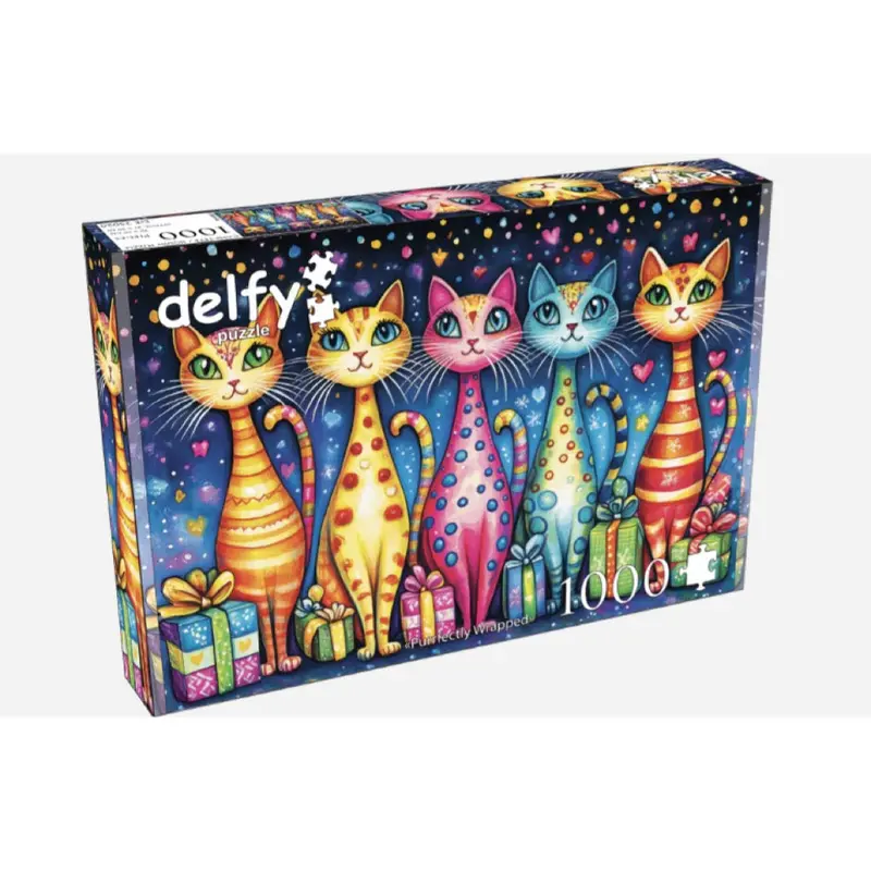 Delfy Purrfectly Wrapped 1000Pc Jigsaw Puzzle 1