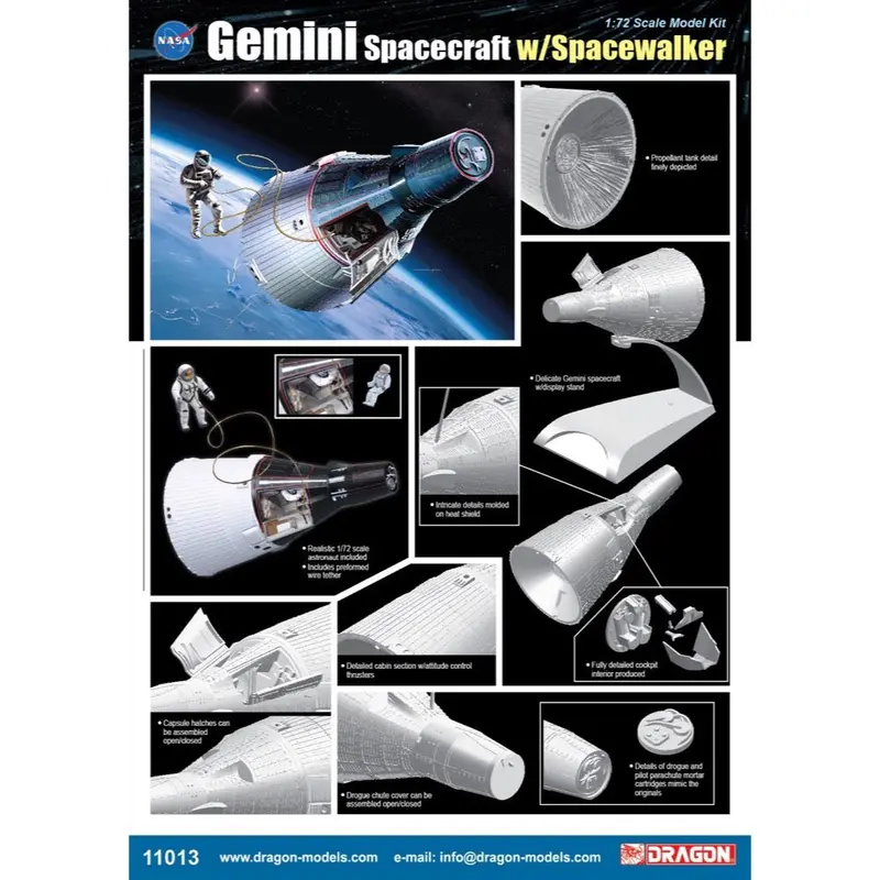 Dragon 11013 1/72 Gemini Spacecraft 2