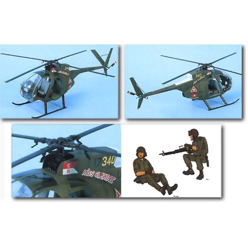 Dragon 3310 1/35 Oh-6A Cayuse W/Crew Plastic Model Kit 2