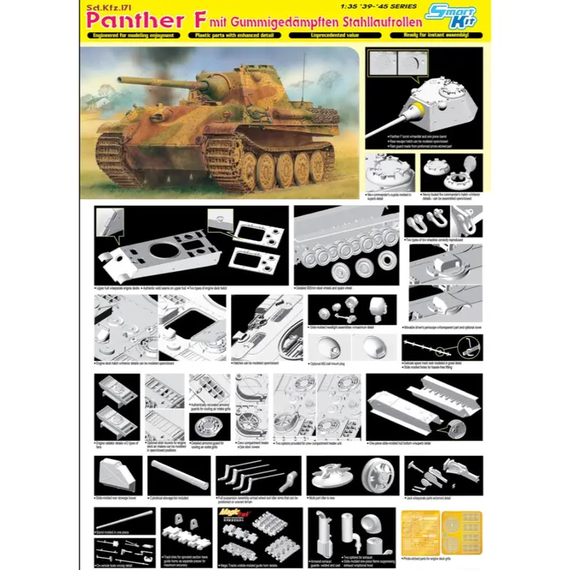 Dragon 6403 1/35 Sd.Kfz.171 Panther F Mit Gummigedampften Stahllaufrollen 1