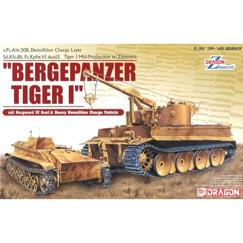 Dragon 6865 1/35 "Bergepanzer" Tiger I S.Pz.Abt.508 Mit Borgward Iv Ausf.A Plastic Model Kit 1