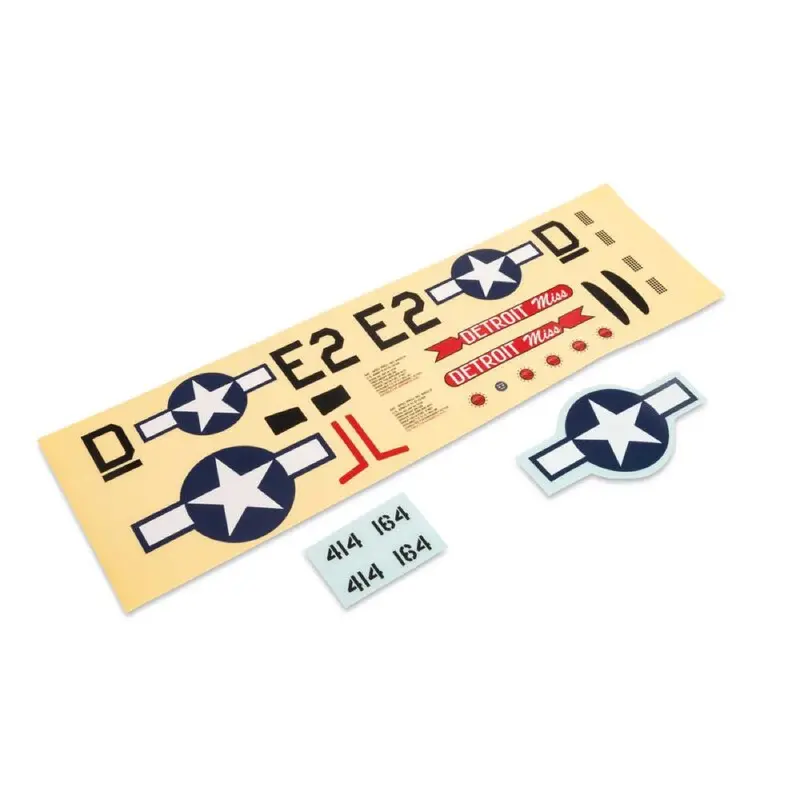 E-Flite Efl-1092 Decal Sheet Umx P-51 Detroit Miss 1