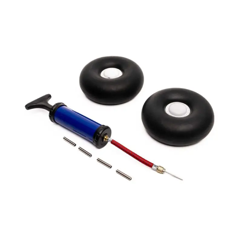 E-Flite Efl-1350 Inflatable 5Inch Tundra Tire And Beadlock Wheel Set With Pump 1