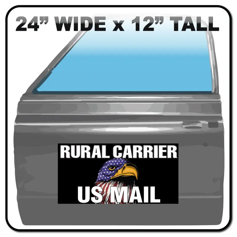 Eagle Vehicle Magnet For Rural Mail Carrier | 24"X12" Magnetic Sign 1