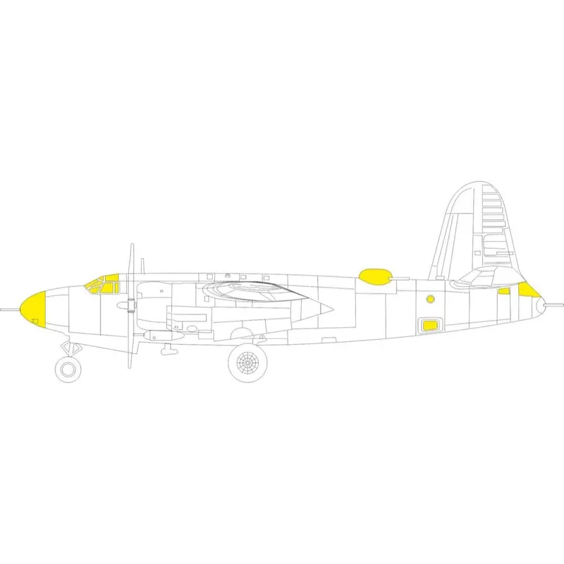 Eduard Ex1044 1/48 Martin B-26B Marauder Masking Sheet 1