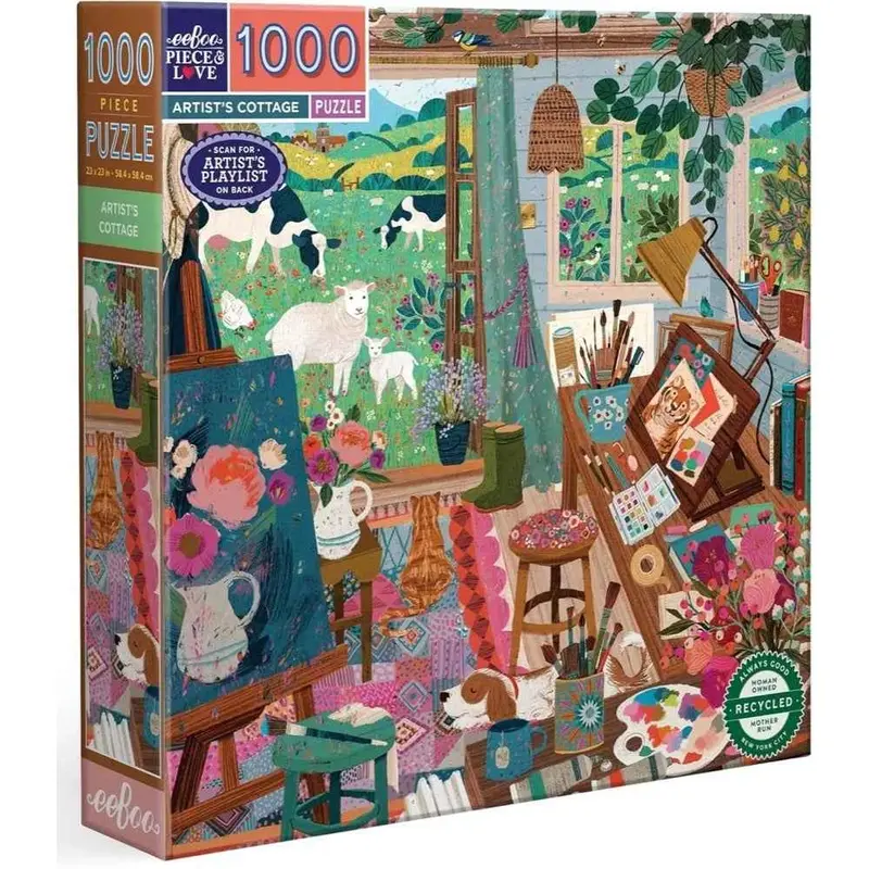 Eeboo Artist’S Cottage 1000Pc Jigsaw Puzzle 1
