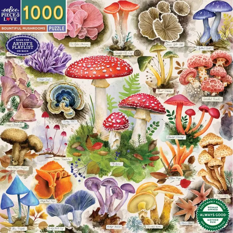 Eeboo Bountiful Mushroom 1000Pc Jigsaw Puzzle 2