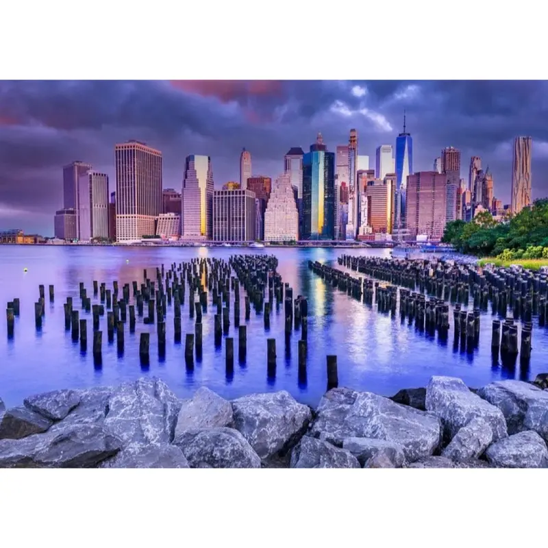 Enjoy 1065 Cloudy Sky Over Manhattan New York 1000Pc Jigsaw Puzzle 2