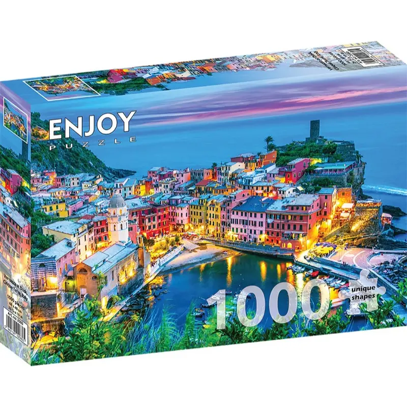 Enjoy 2080 Vernazza At Dusk Cinque Terre Italy 1000Pc Jigsaw Puzzle 1