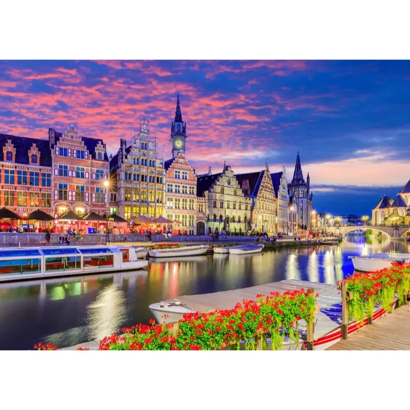 Enjoy 2097 Ghent At Twilight Belgium 1000Pc Jigsaw Puzzle 2