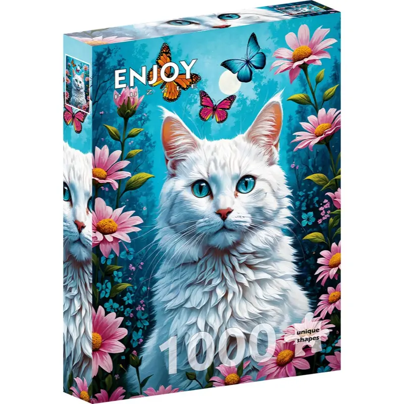 Enjoy 2140 White Cat 1000Pc Jigsaw Puzzle 1