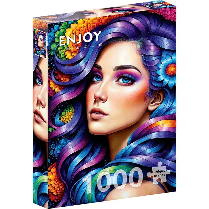 Enjoy 2172 Rainbow Flower Portrait 1000Pc Jigsaw Puzzle 1