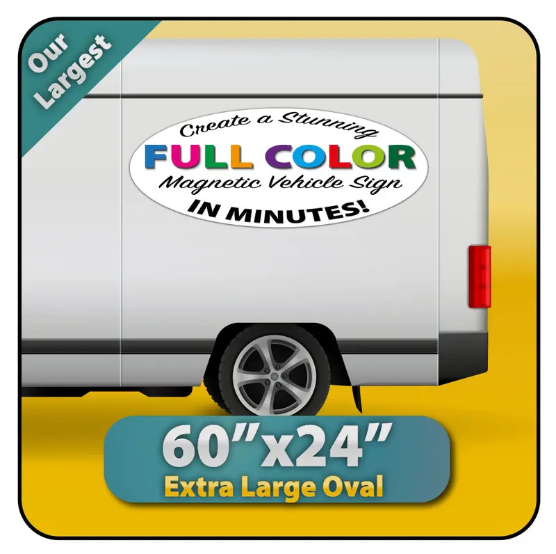 Extra Large Oval Custom Magnetic Sign 60X24" Van Magnet 1