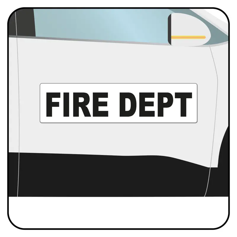 Fire Department Vehicle Magnet Or Decal + Reflective Options | 24"X6" 1