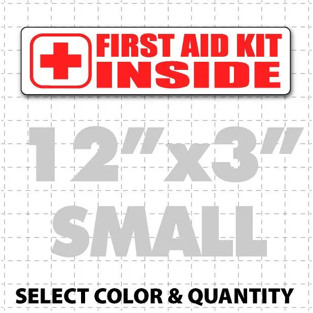 First Aid Kit Inside Magnetic Sign 12" X 3" 1