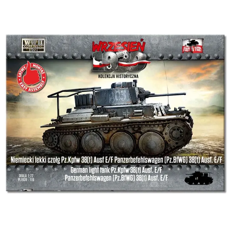 First To Fight 116 1/72 Pz.Kpfw 38(T) Ausf.E/F Panzerbefehlswagen (Pz.Bfwg) 38(T) Ausf. E/F German Light Tank 1