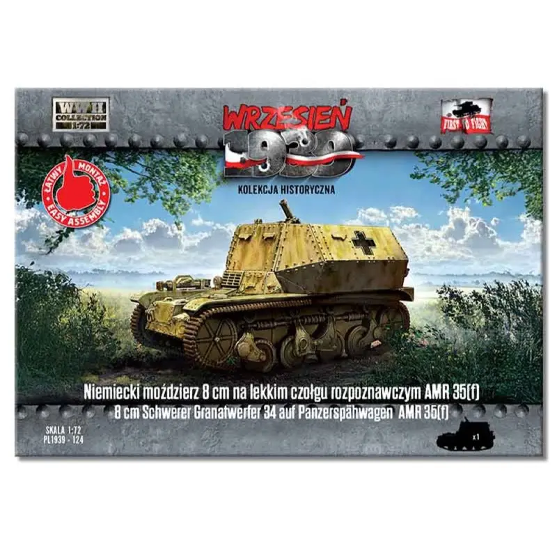First To Fight 124 1/72 8Cm Schwerer Granatwerfer 34 Auf Panzerspahwagen Amr 35(F) 1
