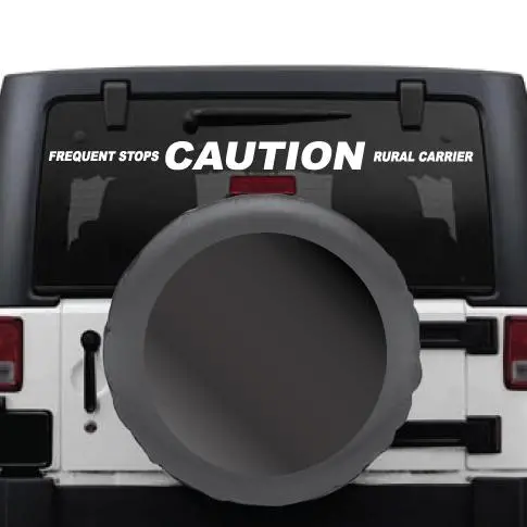 Frequent Stops Caution Rural Carrier Vinyl Graphic Kit For Window, Tailgate, Or Bumper 1