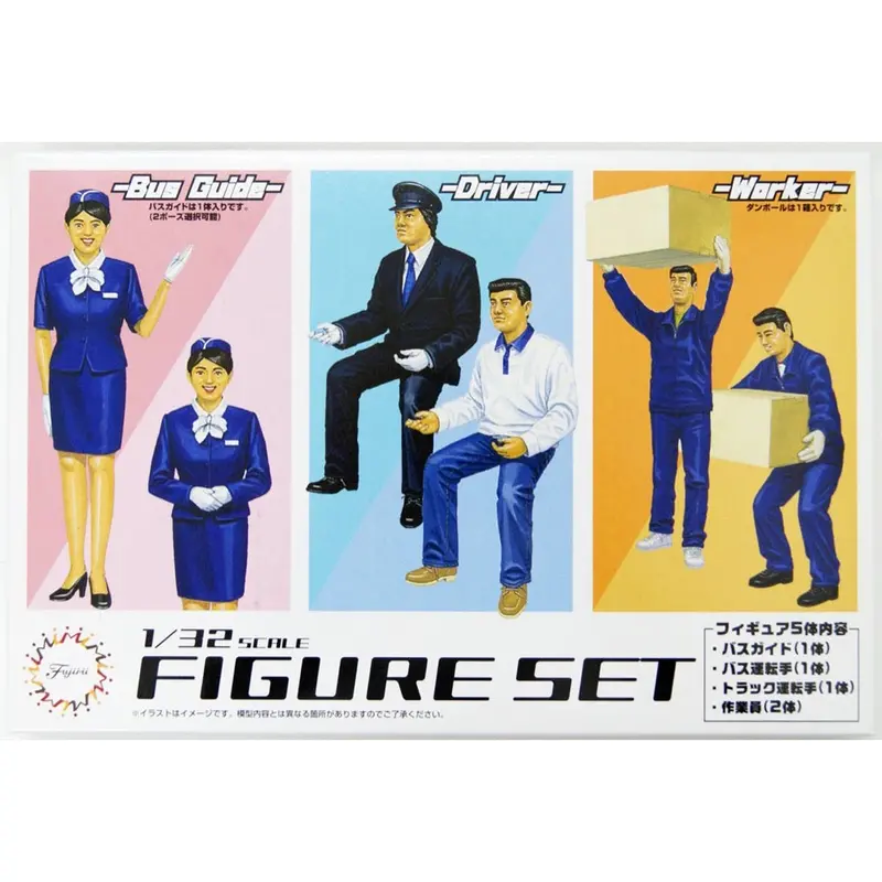 Fujimi 1/32 Bus Guide & Bus Driver / Track Driver & Worker Figure Gt-34 11651 1