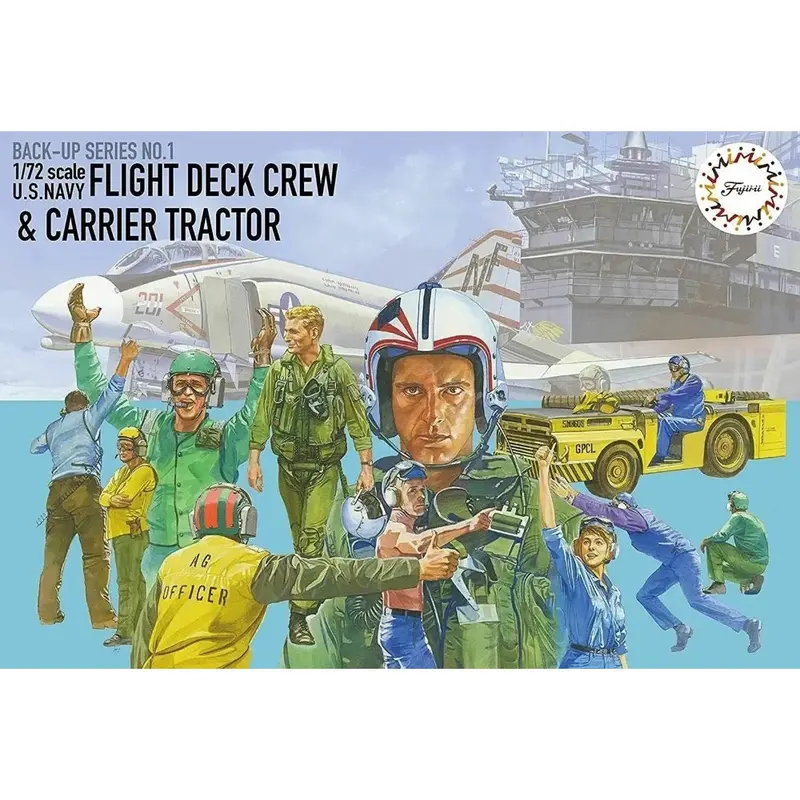 Fujimi 1/72 Flight Deck Crews & Md-3 Tractor Usn Fdc-1 72345 1