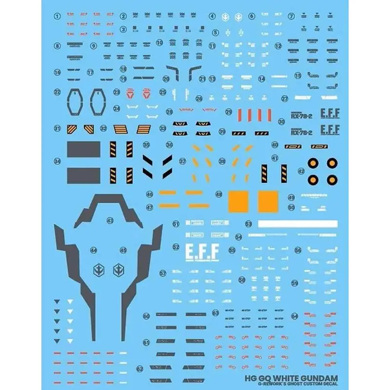 G-Rework Cd-H-Gq09 Premium Decal For Hg White Gundam [Gqx] 1