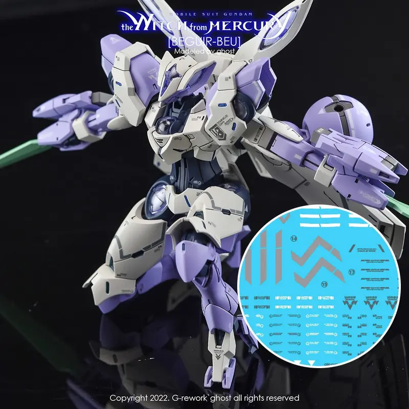 G-Rework Cd-H-Wm02 Premium Decal For Hg The Witch From Mercury Beguir Beu 1
