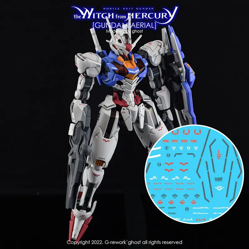 G-Rework Cd-H-Wm03 Premium Decal For Hg The Witch From Mercury Aerial 1