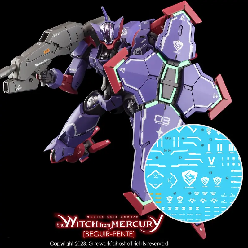 G-Rework Cd-H-Wm12 Premium Decal For Hg The Witch From Mercury Beguir-Pente (Decal V2.0) 1