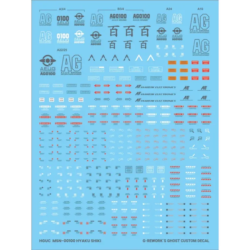G-Rework Cd-H200 Premium Decal For Hg Hyaku-Shiki (Revive Ver.) 1