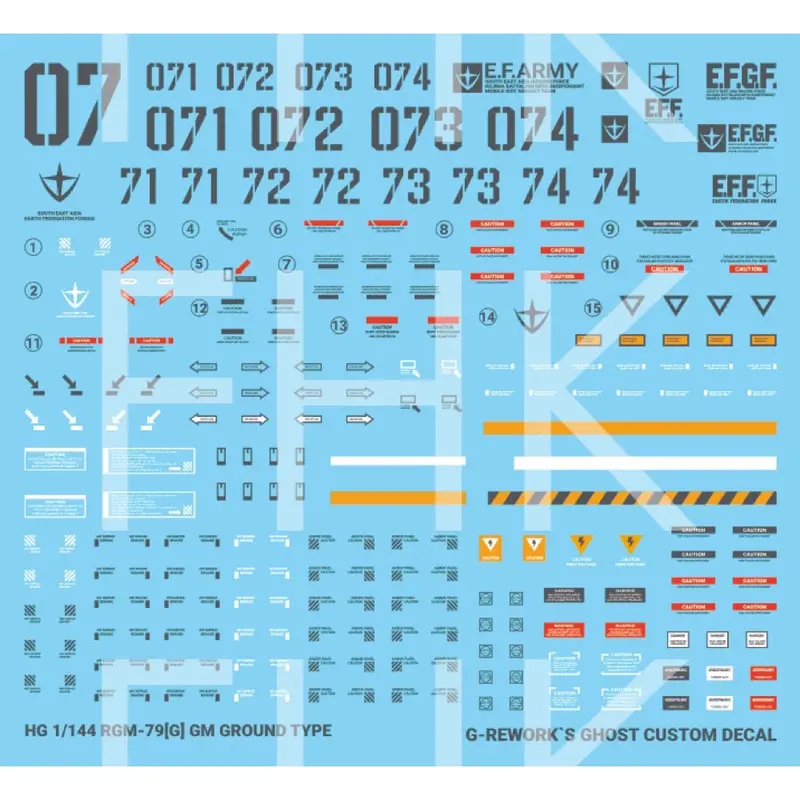 G-Rework Cd-H202 Premium Decal For Hg 07 Team Ground Type Rgm-79G 1