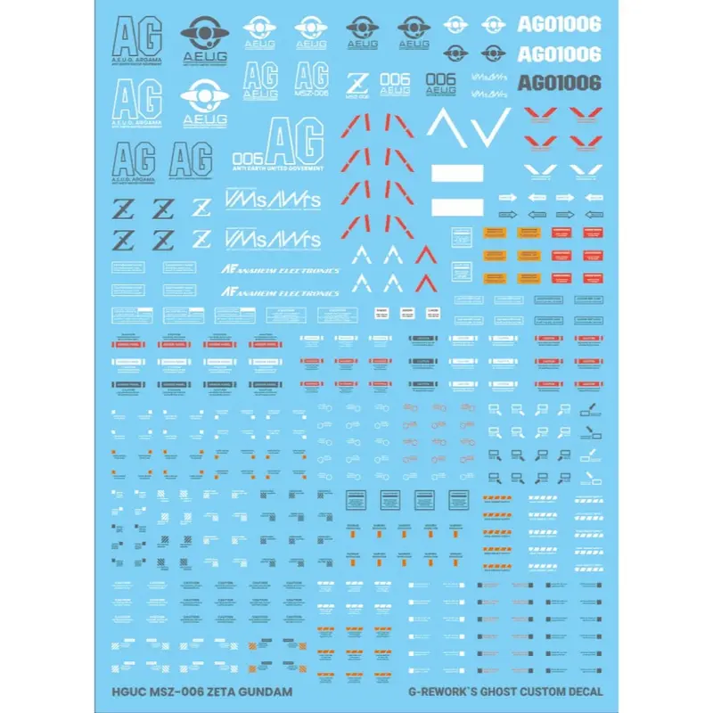 G-Rework Cd-H203 Premium Decal For Hg Zeta Gundam G.E.P 1