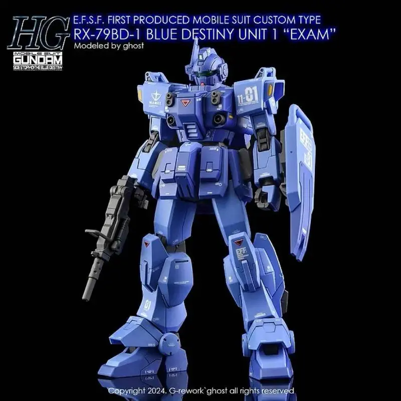 G-Rework Cd-H207 Premium Decal For Hg Rx-79 Bd-01 Blue Destiny 1