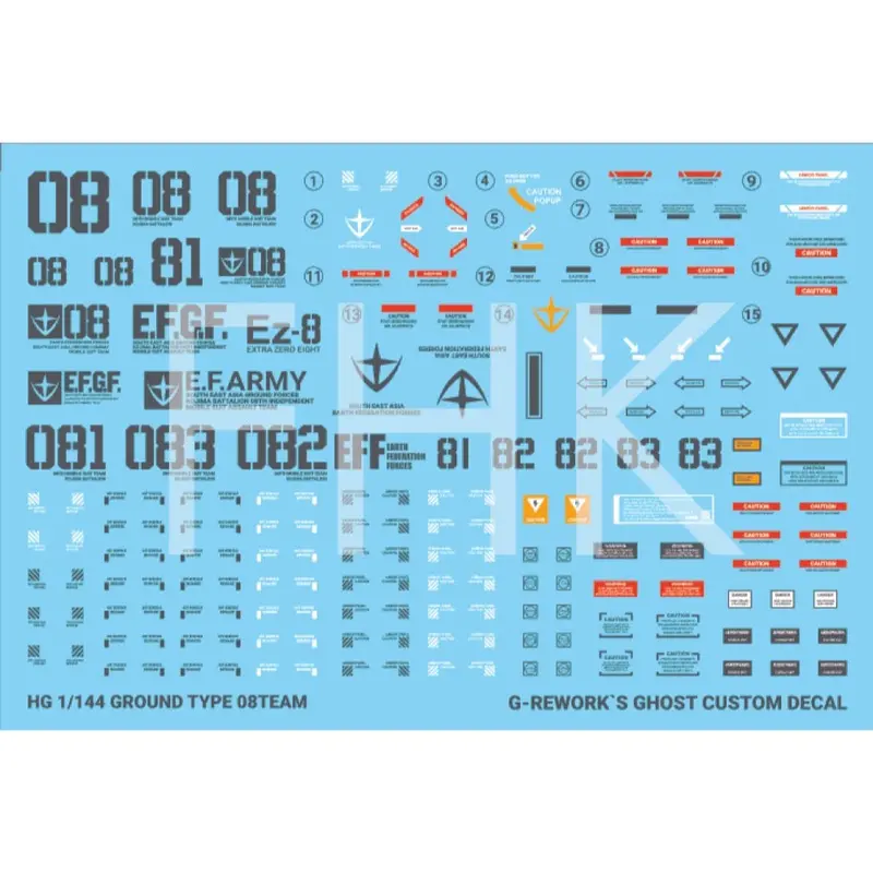 G-Rework Cd-H210 Premium Decal For Hg 08 Team Ground Type Gundam 1