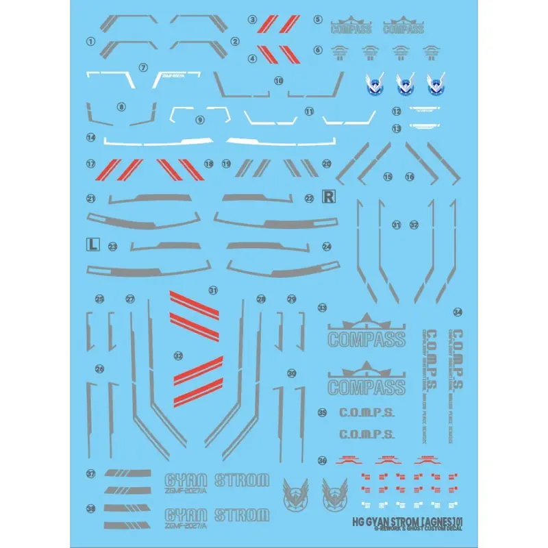 G-Rework Cd-H249 Premium Decal For Hg Seed Gyan Strom 1