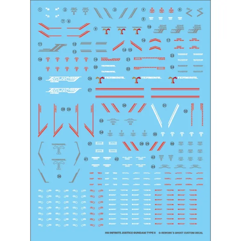 G-Rework Cd-H251 Premium Decal For Hg Seed Infinite Justice Gundam Type 2 1