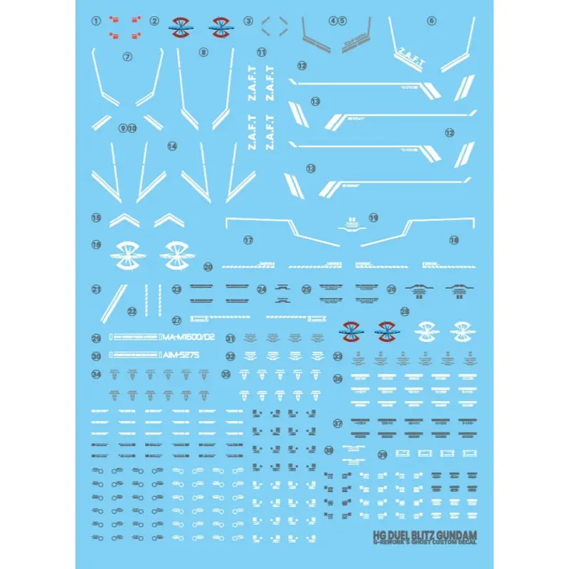 G-Rework Cd-H252 Premium Decal For Hg Seed Duel Blitz Gundam 1