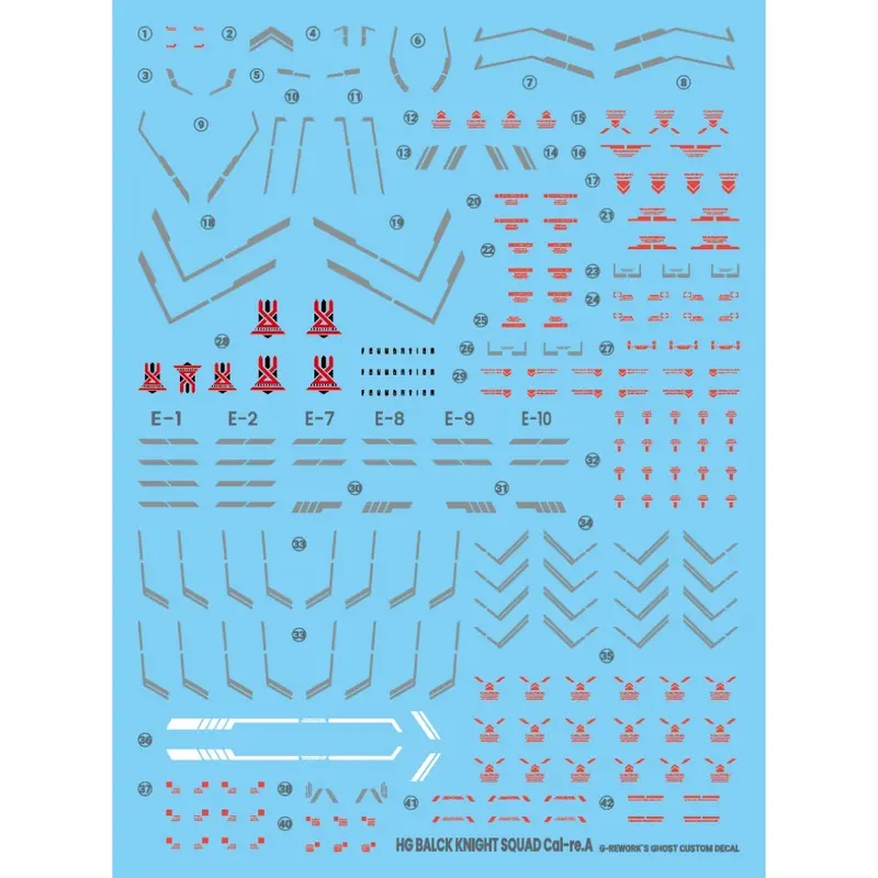 G-Rework Cd-H257 Premium Decal For Hg Seed Black Knight Squad Cal-Re.A 1